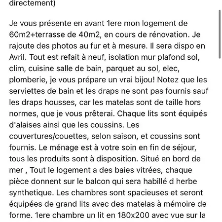 Vue 5 Couchages Apartment *